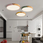 Lampa Sufitowa Skandynawska z Drewnianą Ramą i Zintegrowanym LED