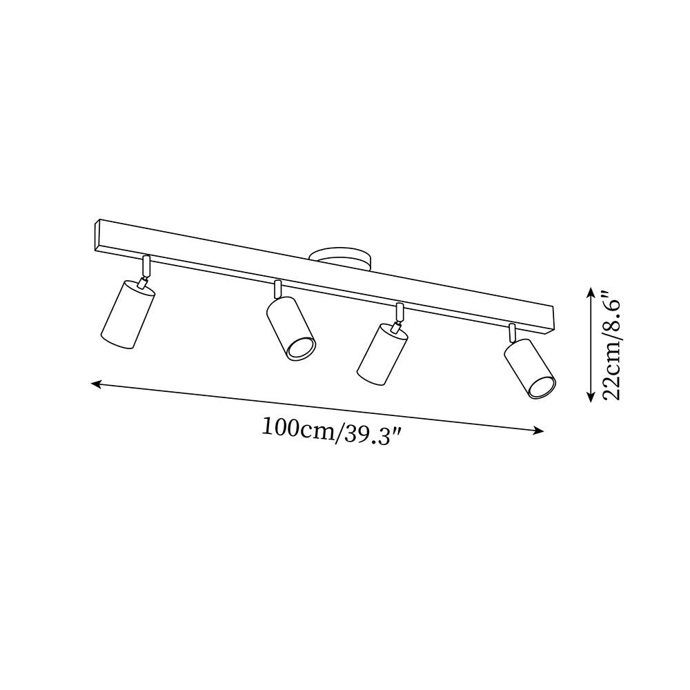 Lampa Sufitowa Skandynawska z Obrotowymi Spotami na Listwie