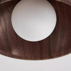 Lampa Sufitowa Skandynawska z Okrągłą Czaszą w Stylu Drewnianym