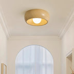 Lampa Sufitowa Skandynawska z Okrągłą Czaszą w Stylu Drewnianym