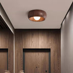 Lampa Sufitowa Skandynawska z Okrągłą Czaszą w Stylu Drewnianym