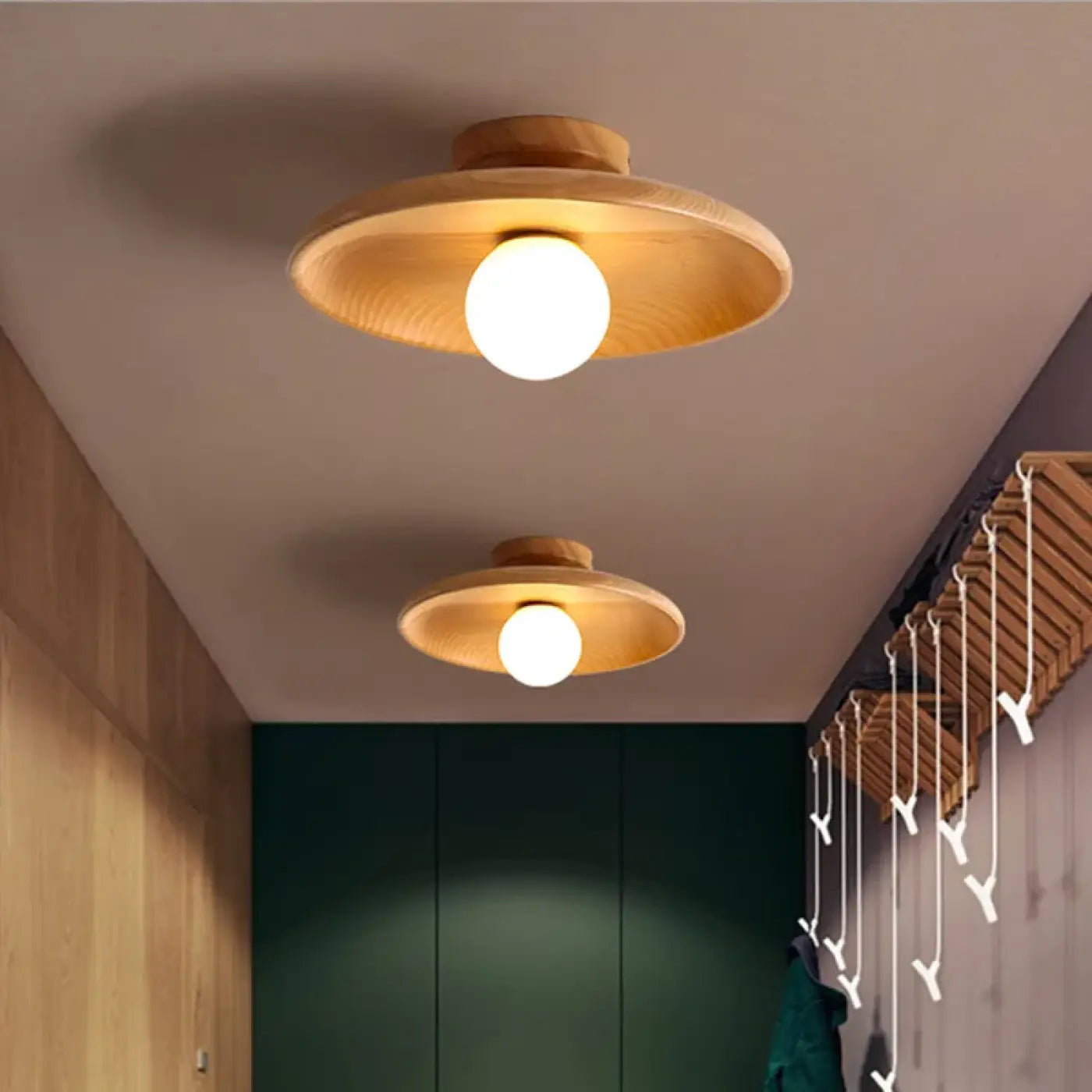 Lampa Sufitowa Skandynawska z Okrągłym Kloszem i Mleczną Żarówką