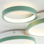 Lampa Sufitowa Skandynawska z Okrągłymi Kloszami i Drewnianymi Łącznikami