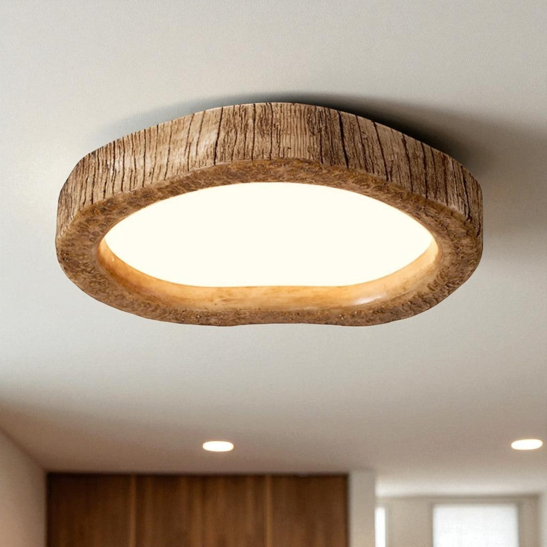 Lampa Sufitowa Skandynawska z Ramką w Stylu Drewna