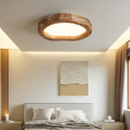 Lampa Sufitowa Skandynawska z Ramką w Stylu Drewna