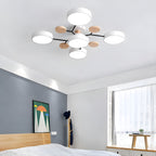 Lampa Sufitowa Skandynawska z Wieloramiennym Designem i Okrągłymi Kloszami