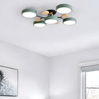 Lampa Sufitowa Skandynawska z Wieloramiennym Designem i Okrągłymi Kloszami