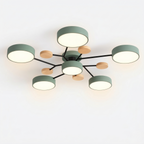 Lampa Sufitowa Skandynawska z Wieloramiennym Designem i Okrągłymi Kloszami