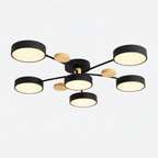 Lampa Sufitowa Skandynawska z Wieloramiennym Designem i Okrągłymi Kloszami
