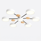 Lampa Sufitowa Skandynawska z Wieloramiennym Designem i Okrągłymi Kloszami