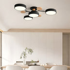Lampa Sufitowa Skandynawska z Wieloramiennym Designem i Okrągłymi Kloszami