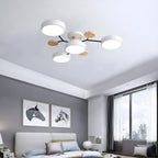 Lampa Sufitowa Skandynawska z Wieloramiennym Designem i Okrągłymi Kloszami