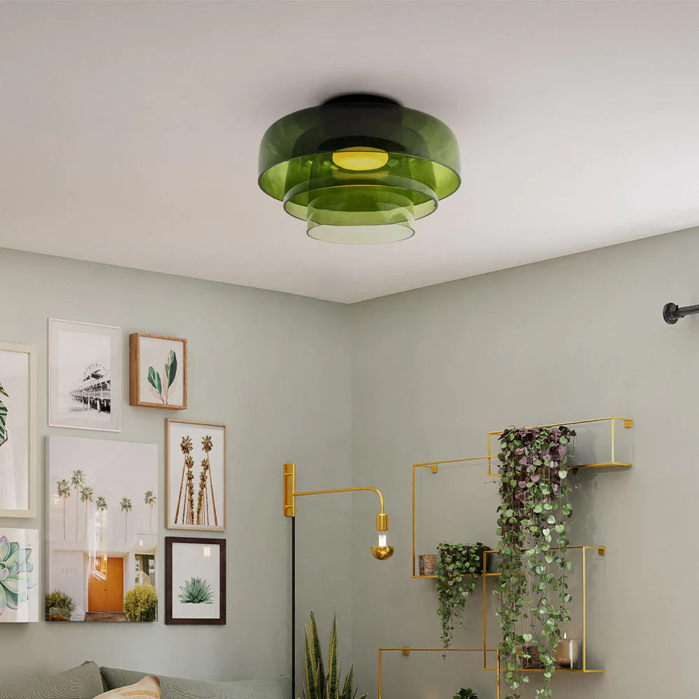 Lampa Sufitowa Skandynawska ze Szklanym Kloszem