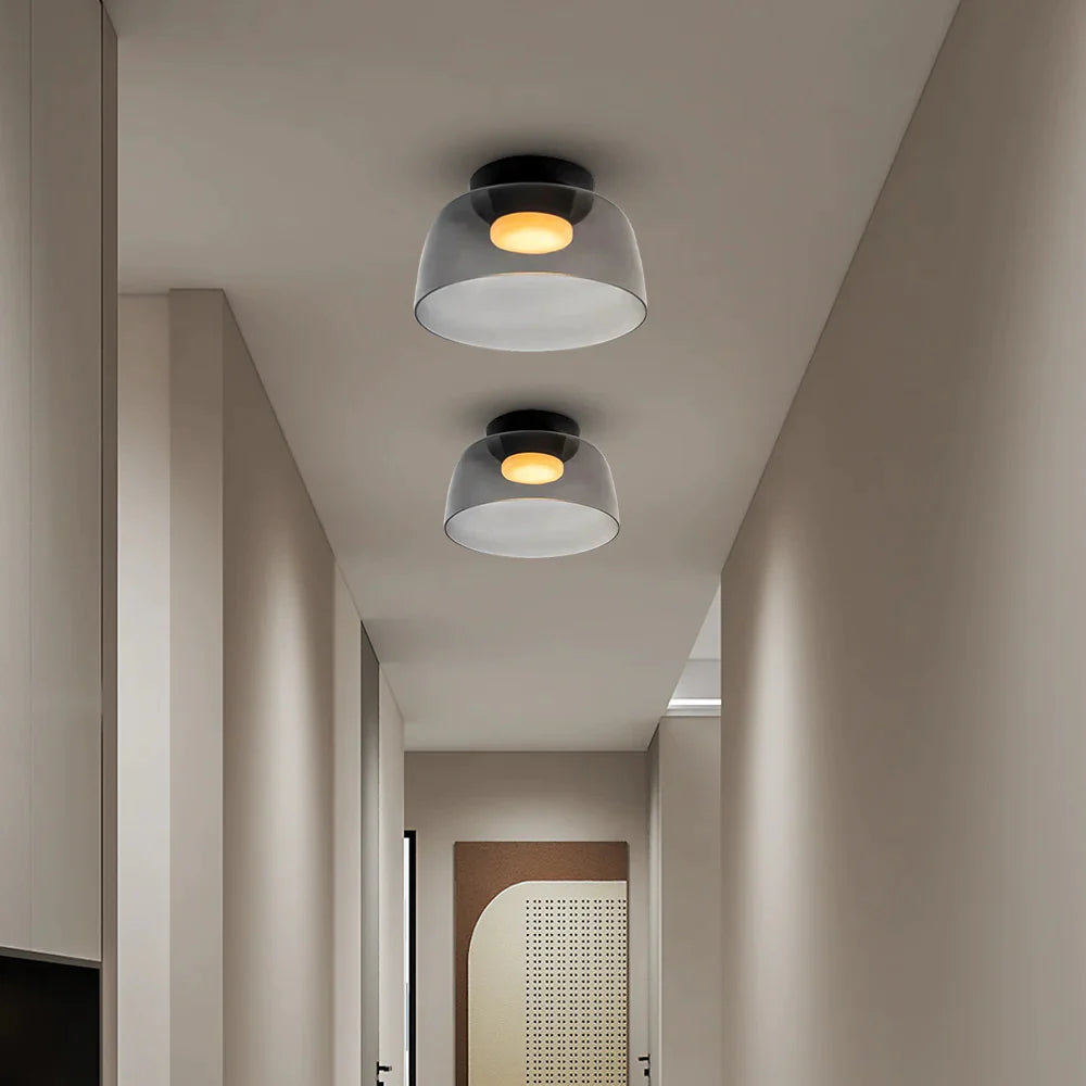 Lampa Sufitowa Skandynawska ze Szklanym Kloszem