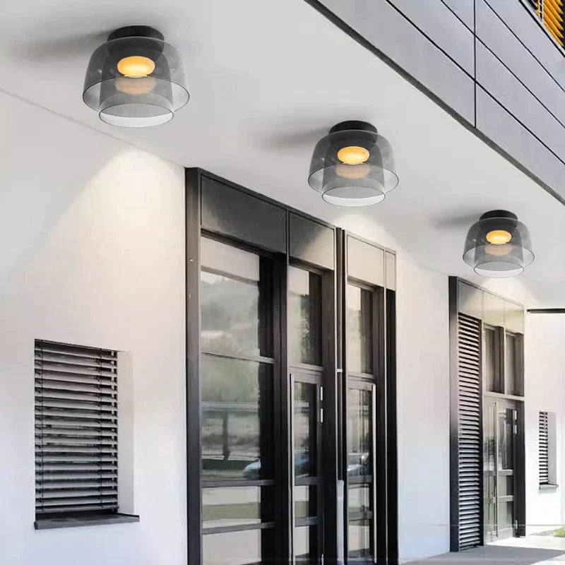 Lampa Sufitowa Skandynawska ze Szklanym Kloszem