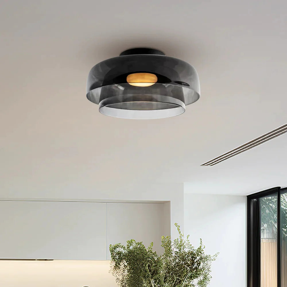 Lampa Sufitowa Skandynawska ze Szklanym Kloszem
