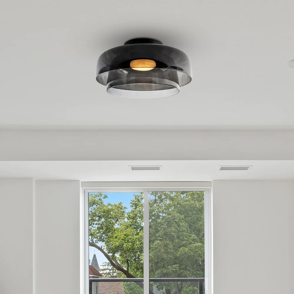 Lampa Sufitowa Skandynawska ze Szklanym Kloszem