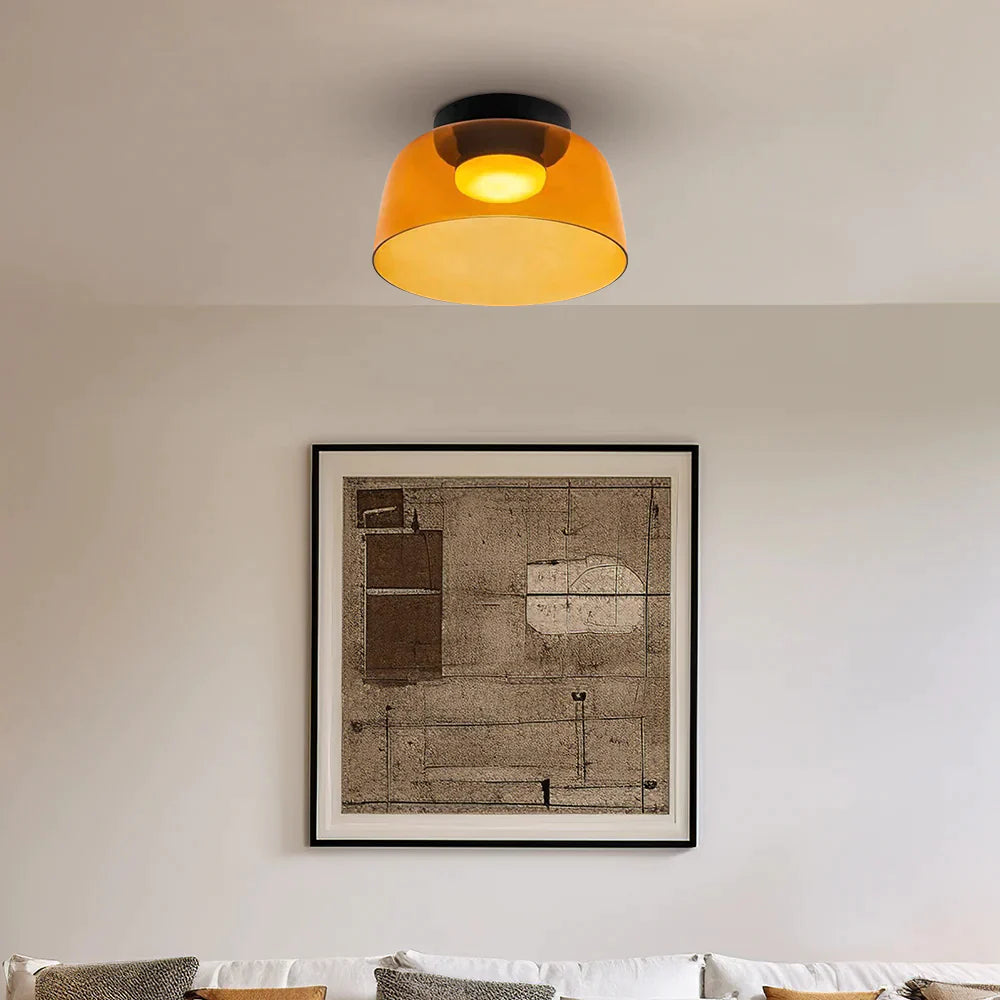 Lampa Sufitowa Skandynawska ze Szklanym Kloszem