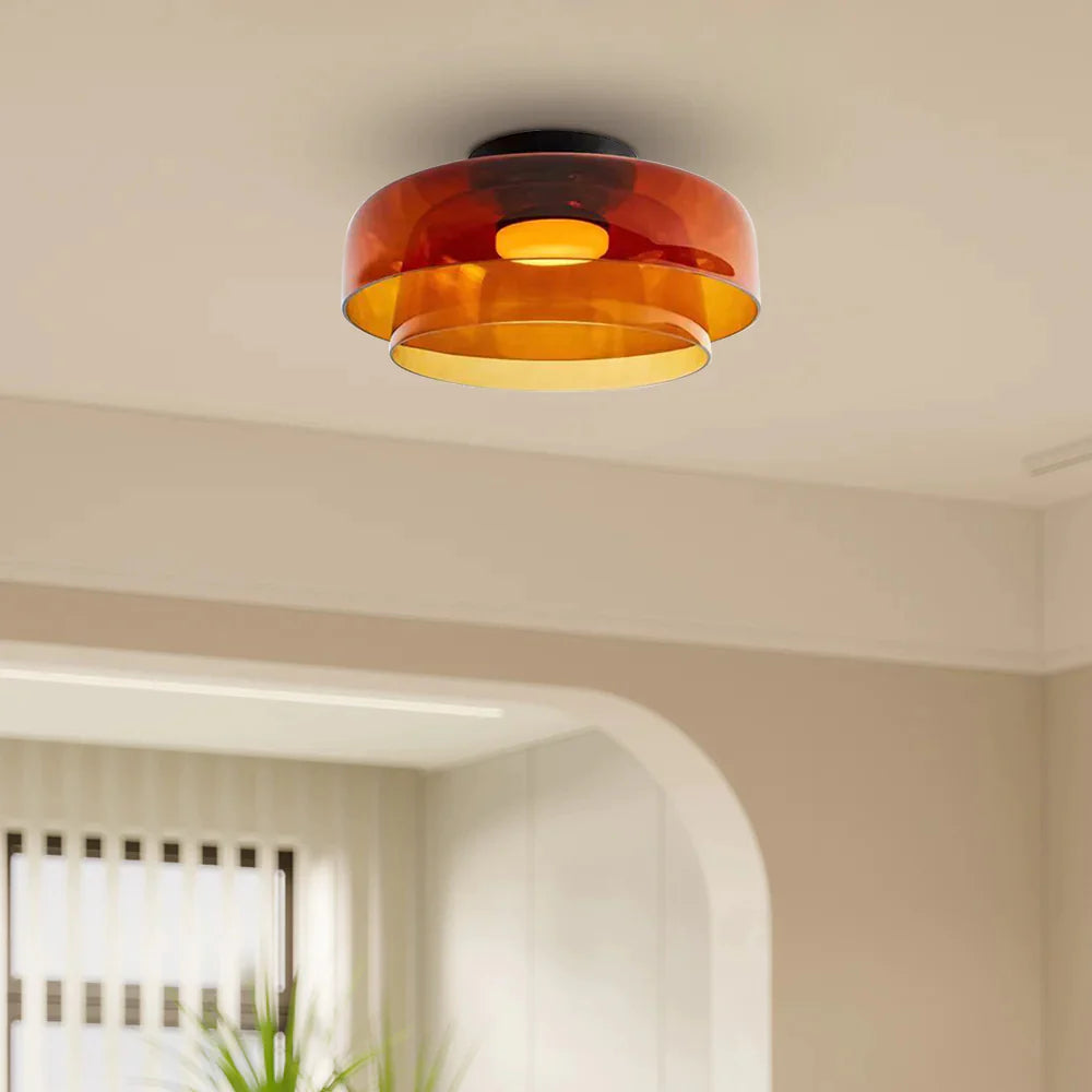 Lampa Sufitowa Skandynawska ze Szklanym Kloszem