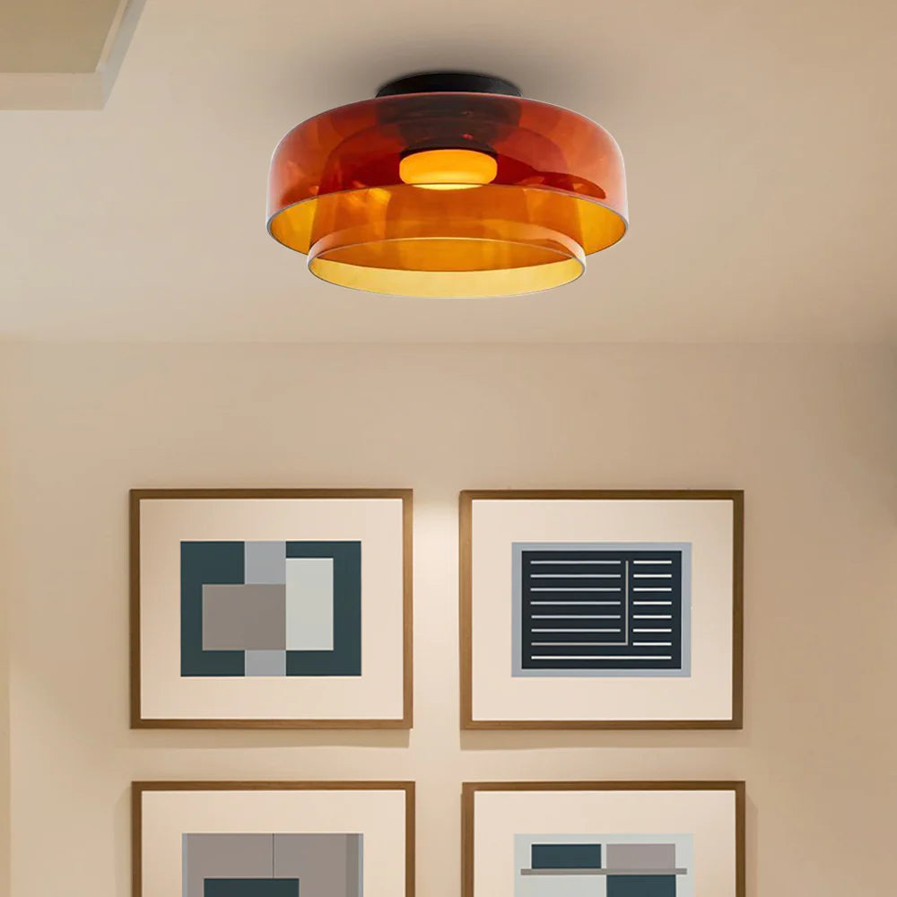 Lampa Sufitowa Skandynawska ze Szklanym Kloszem