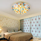 Lampa Sufitowa Styl Tiffany z Mozaikowym Kloszem Muszlowym
