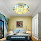 Lampa Sufitowa Styl Tiffany z Mozaikowym Kloszem Muszlowym