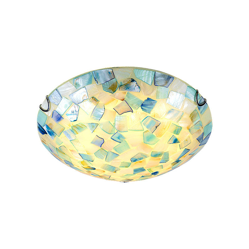 Lampa Sufitowa Styl Tiffany z Mozaikowym Kloszem Muszlowym