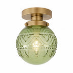 Lampa Sufitowa Vintage z Grawerowanym Kloszem Kulowym
