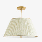 Lampa Sufitowa Vintage z Plisowanym Abażurem w Nadruk