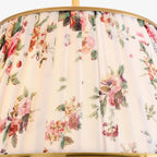 Lampa Sufitowa Vintage z Plisowanym Abażurem w Nadruk