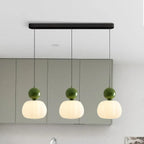 Lampa Wisząca Art Deco z Kulistym Elementem i Żeberkowanym Kloszem