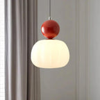 Lampa Wisząca Art Deco z Kulistym Elementem i Żeberkowanym Kloszem