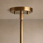 Lampa Wisząca Art Deco z Podwójnym Kloszem Szklanym i Mosiężnym Zawieszeniem