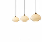 Lampa Wisząca Art Deco ze Szklanym Kloszem i Mosiężnym Wykończeniem