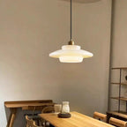 Lampa Wisząca Art Deco ze Szklanym Kloszem i Mosiężnym Wykończeniem