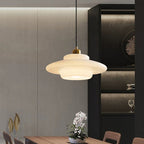 Lampa Wisząca Art Deco ze Szklanym Kloszem i Mosiężnym Wykończeniem