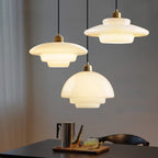 Lampa Wisząca Art Deco ze Szklanym Kloszem i Mosiężnym Wykończeniem
