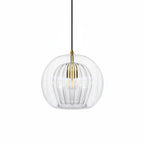 Lampa Wisząca Art Deco ze Szklanym Kloszem Kulowym i Regulowaną Wysokością