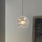 Lampa Wisząca Art Deco ze Szklanym Kloszem Kulowym i Regulowaną Wysokością
