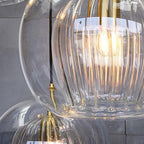 Lampa Wisząca Art Deco ze Szklanym Kloszem Kulowym i Regulowaną Wysokością