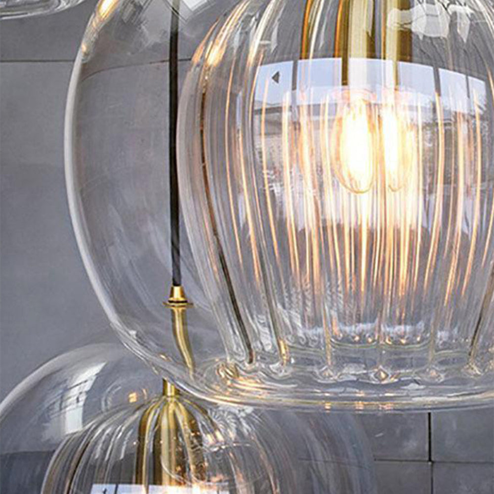 Lampa Wisząca Art Deco ze Szklanym Kloszem Kulowym i Regulowaną Wysokością