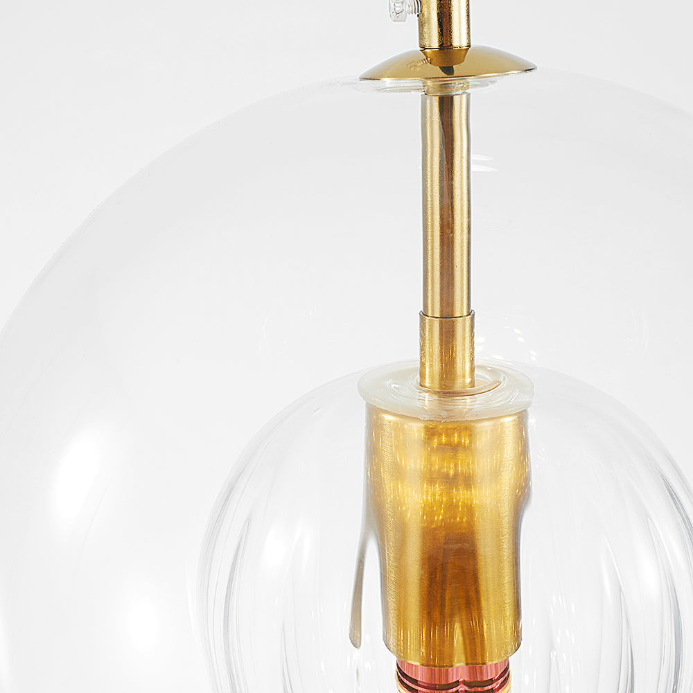Lampa Wisząca Art Deco ze Szklanym Kloszem Kulowym i Regulowaną Wysokością