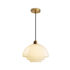 Lampa Wisząca Art Deco ze Szklanym Kloszem w Kształcie Kopuły