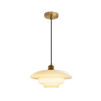 Lampa Wisząca Art Deco ze Szklanym Kloszem w Kształcie Kopuły