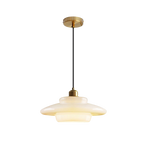 Lampa Wisząca Art Deco ze Szklanym Kloszem w Kształcie Kopuły