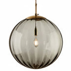 Lampa Wisząca Art Deco ze Szklanym Kloszem w Kształcie Kuli