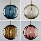 Lampa Wisząca Art Deco ze Szklanym Kloszem w Kształcie Kuli
