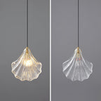 Lampa Wisząca Art Deco ze Szklanym Kloszem w Kształcie Muszli