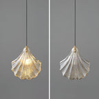 Lampa Wisząca Art Deco ze Szklanym Kloszem w Kształcie Muszli