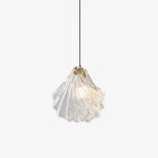 Lampa Wisząca Art Deco ze Szklanym Kloszem w Kształcie Muszli